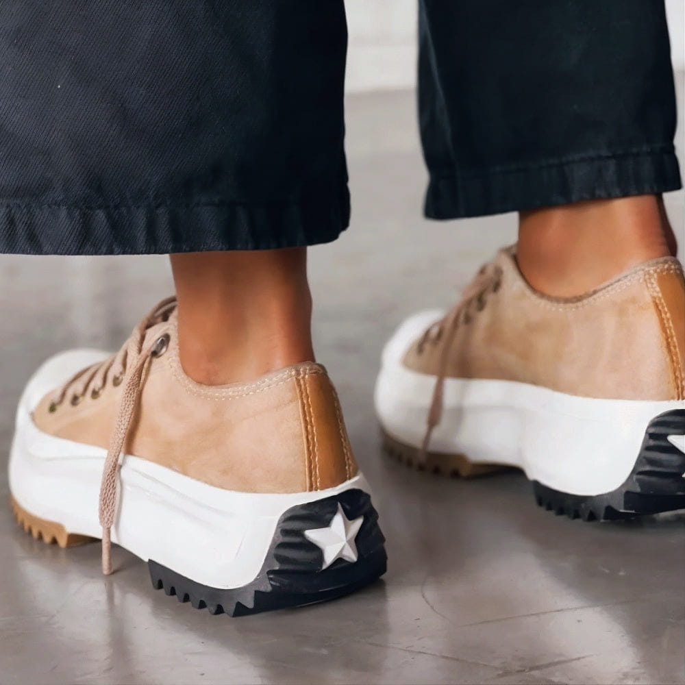 Elisa leren sneaker met plateauzool