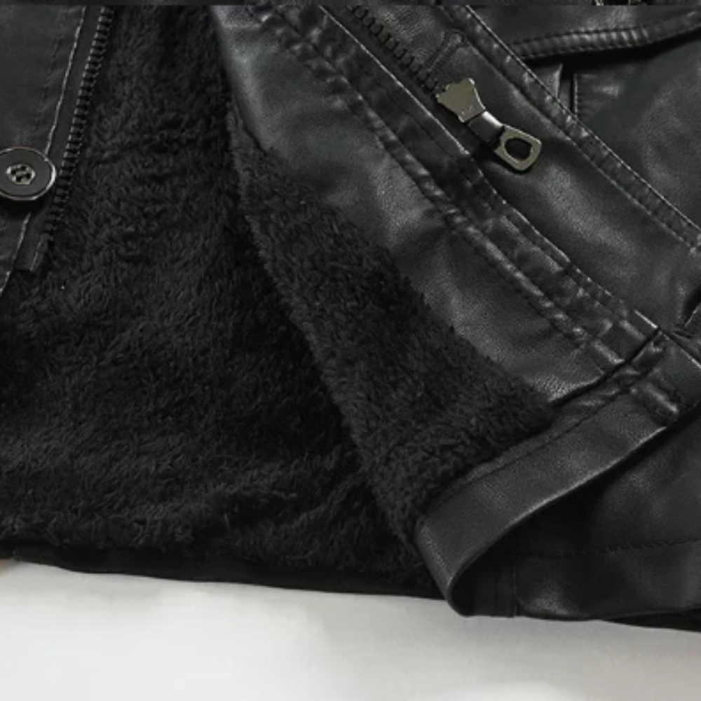 Elegante Lange Leren Bikerjack