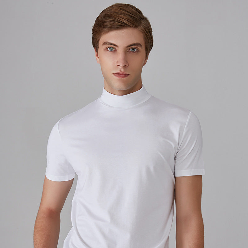 👕Heren slim-fit T-shirt met hoge hals