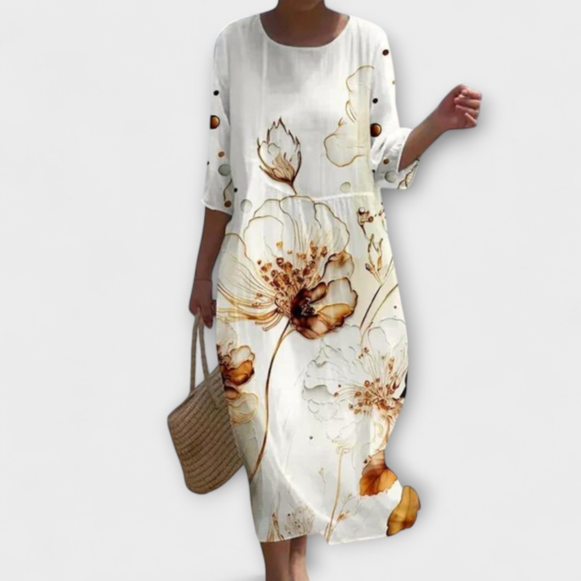 Miranda - Stijlvolle Floral-Maxijurk
