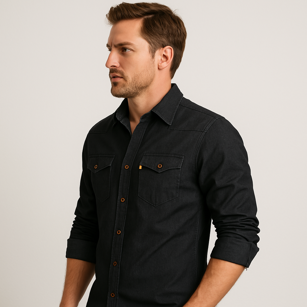 Menno | Smal denim overhemd