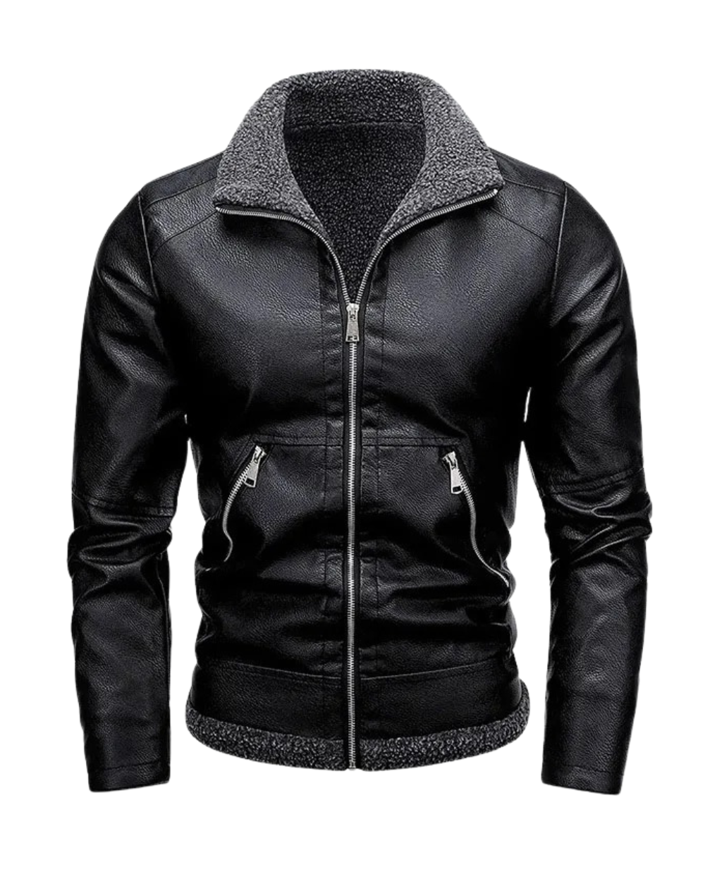 Elegante Fleece Leren Jas