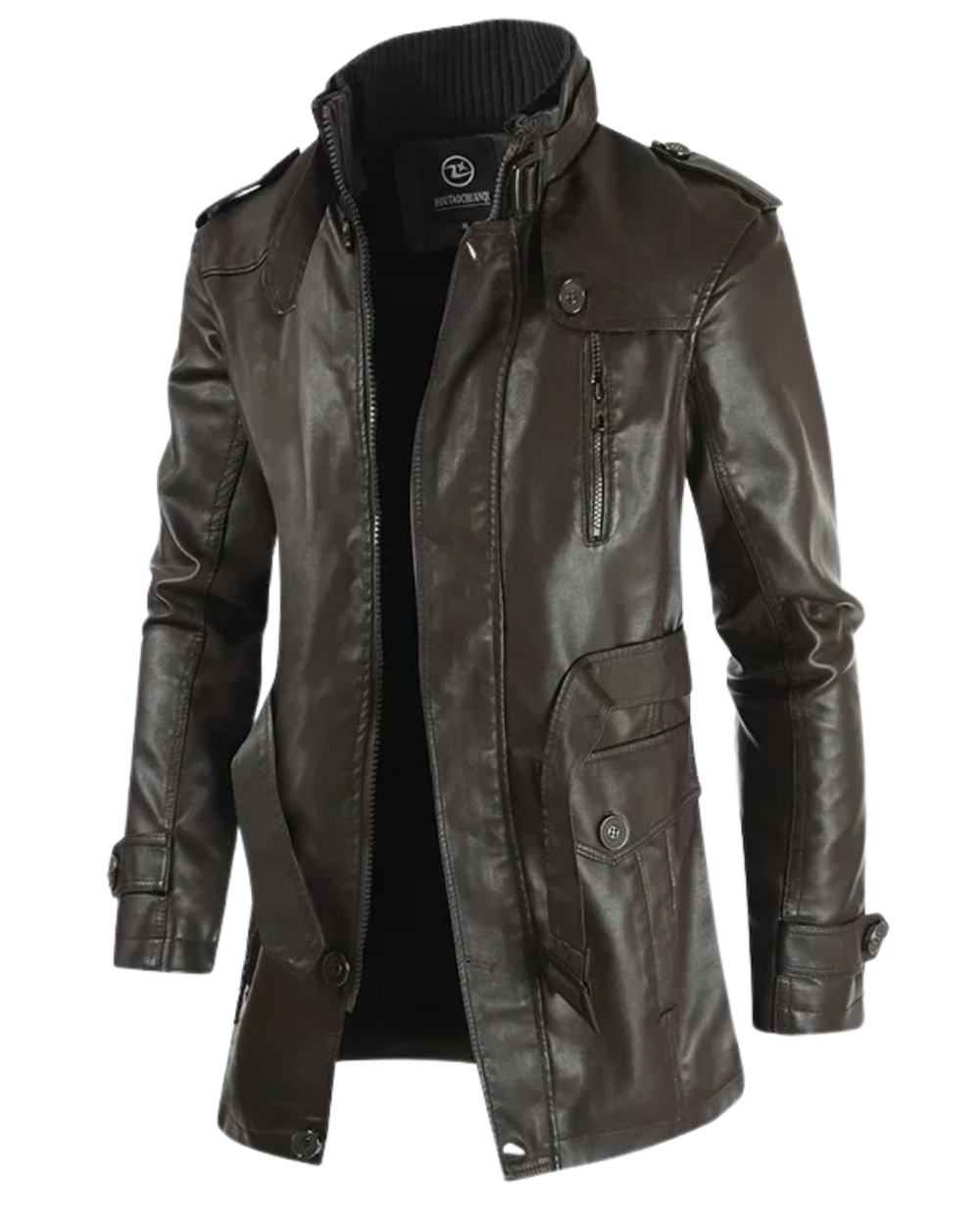 Elegante Lange Leren Bikerjack