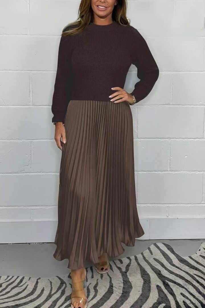Claudia | Maxi-jurk met trui en plooirok