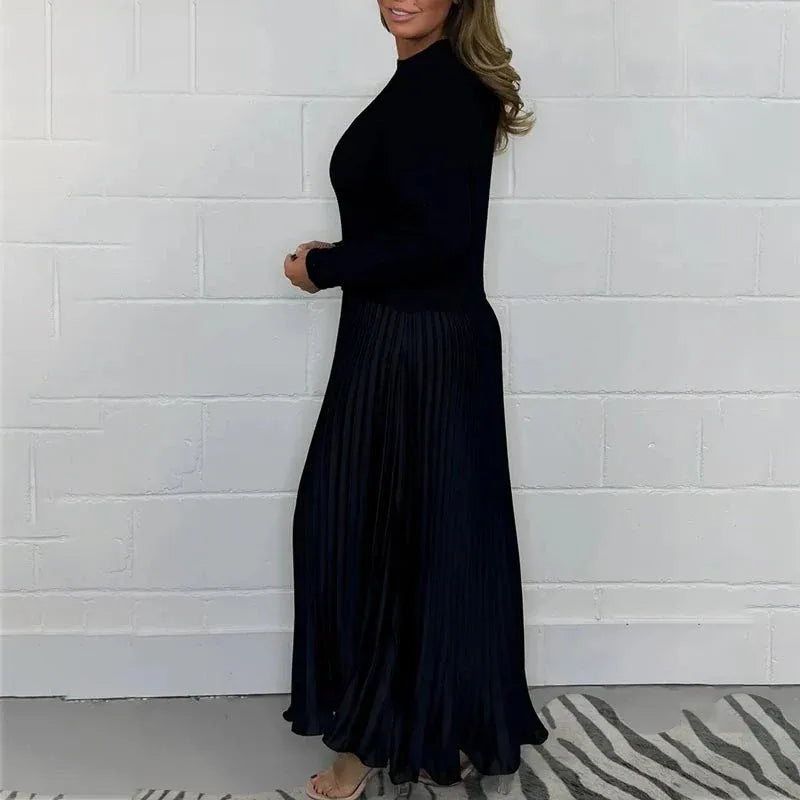 Claudia | Maxi-jurk met trui en plooirok