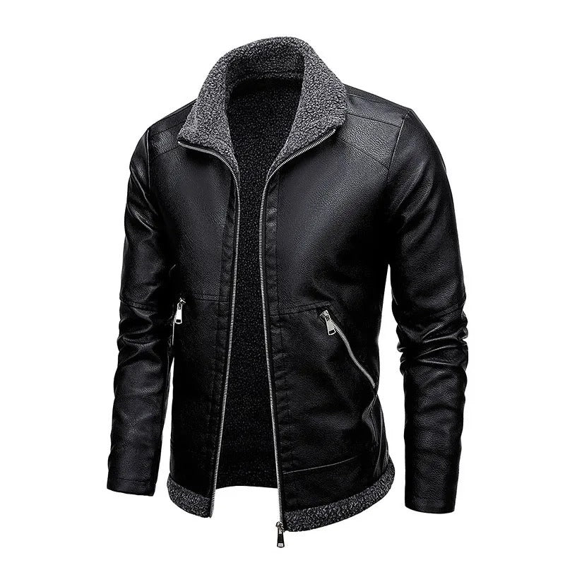 Elegante Fleece Leren Jas