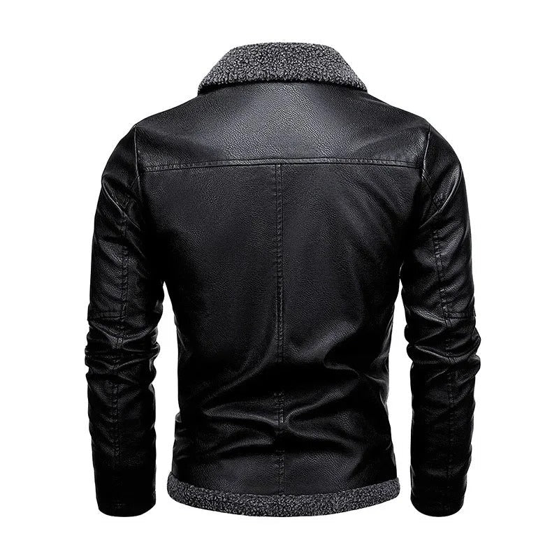Elegante Fleece Leren Jas