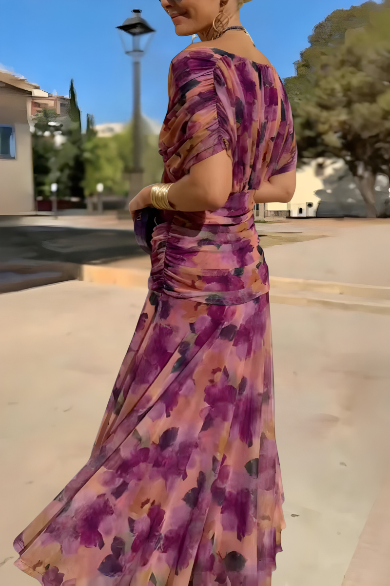 Yalena | Elegante bloemen maxi jurk