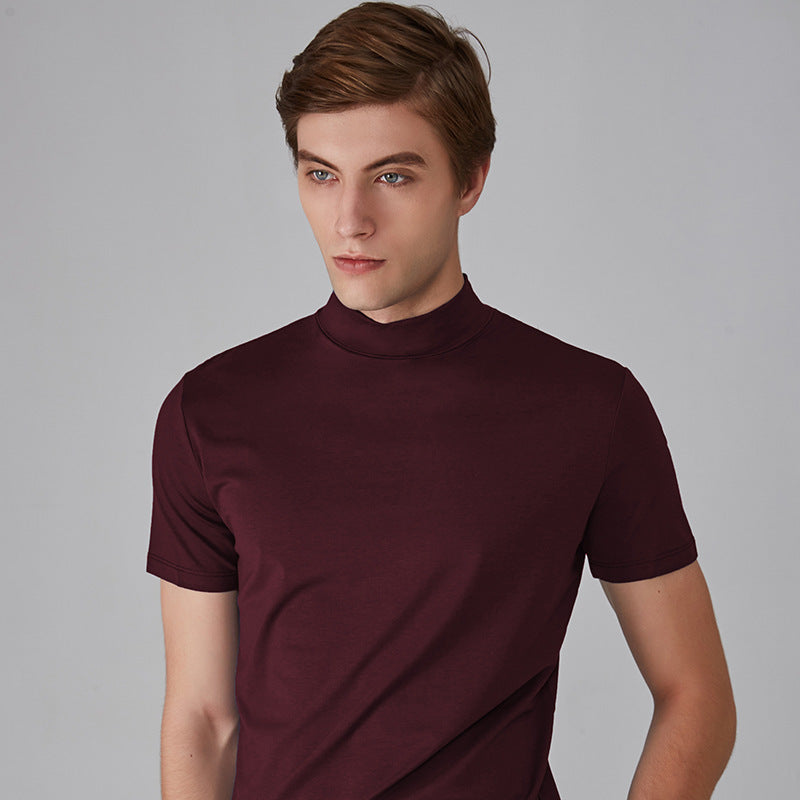 👕Heren slim-fit T-shirt met hoge hals