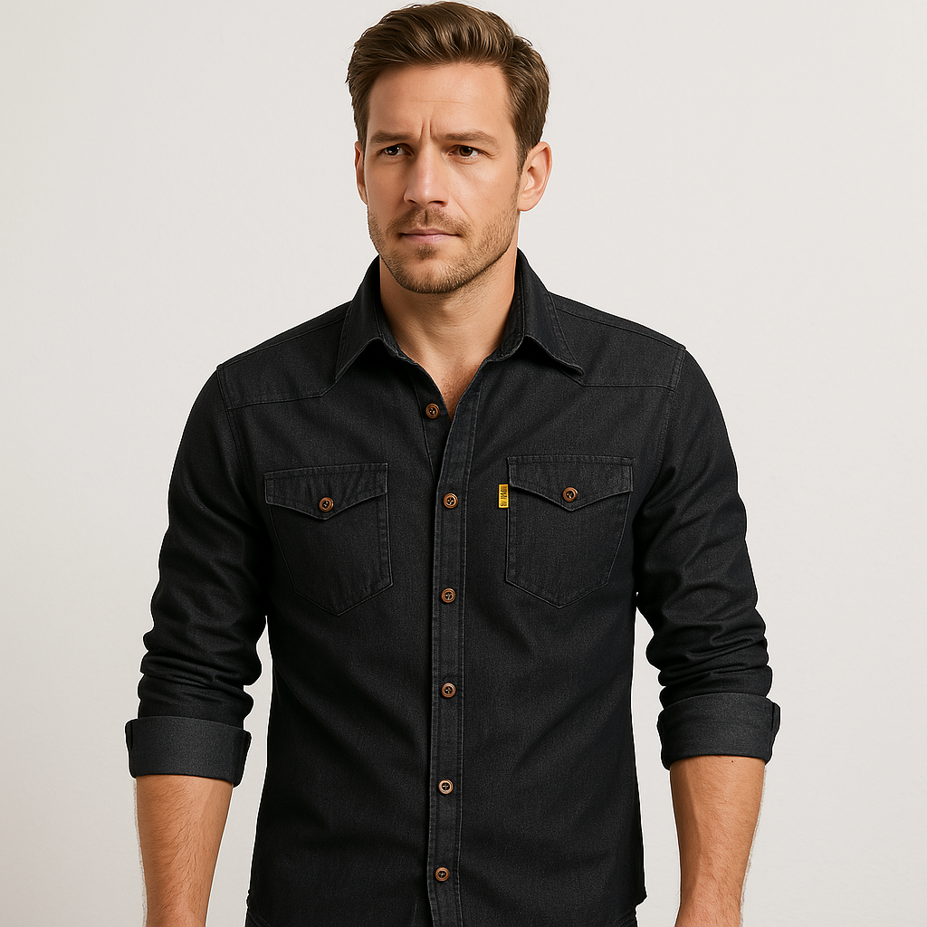 Menno | Smal denim overhemd