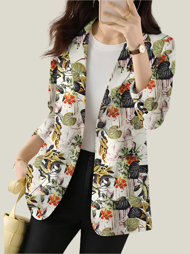 Amina | Chique blazer met bloemenprint