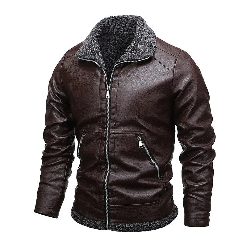 Elegante Fleece Leren Jas