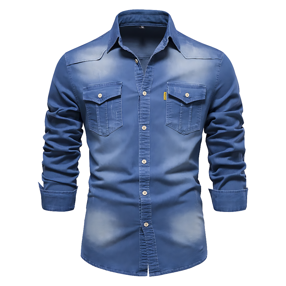 Menno | Smal denim overhemd